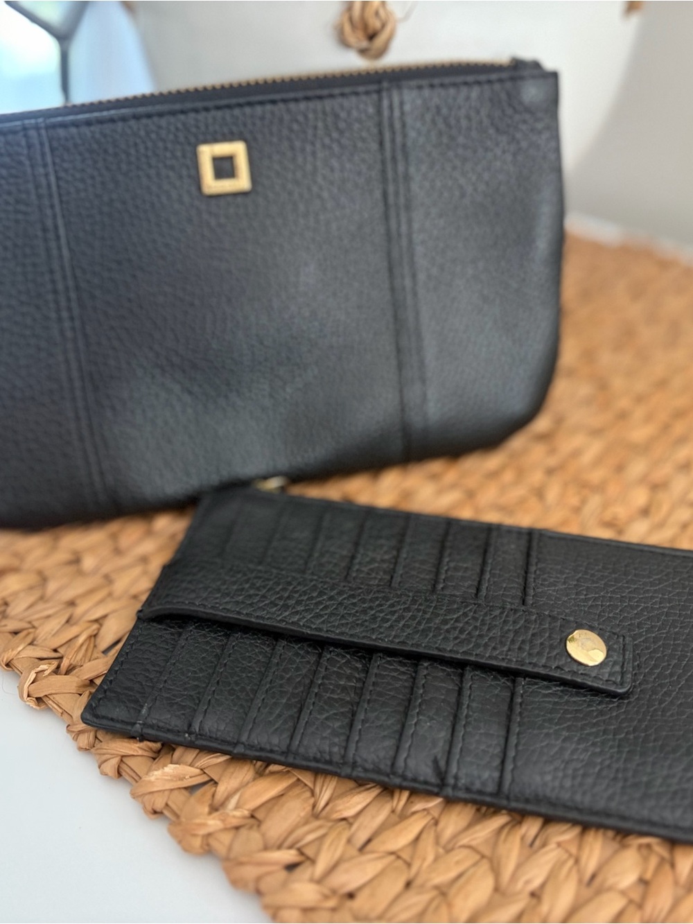 Lodis Black Pebbled Leather Wallet & Cardholder Set
